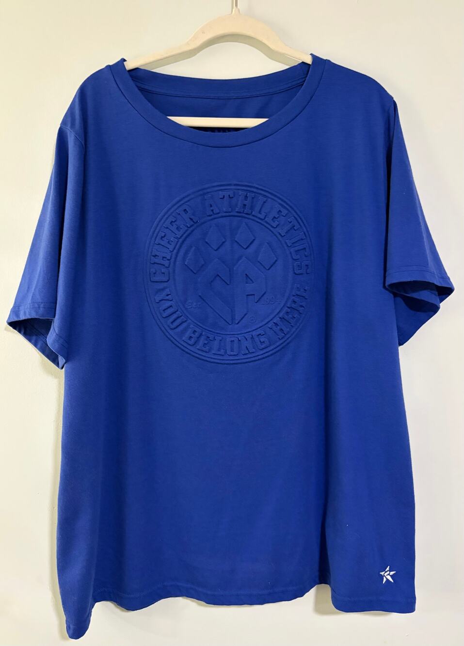 Rebel Athletic 3XL Blue Embossed Logo T Shirt Cheer Athletics Plus Size